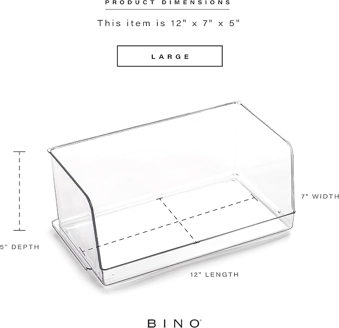 BINO | Stackable Plastic Storage Bins, Large - Image 3