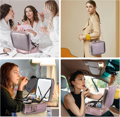 Mocado Travel Makeup Bag with LED Lighted Mirror, Travel Makeup Organizer - Image 7