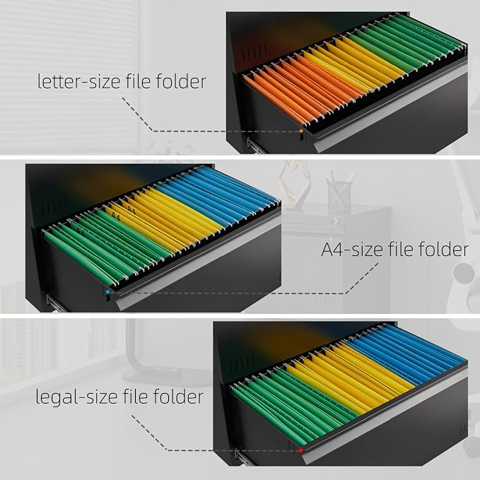 Metal File Cabinet with Lock, Vertical 4 Drawer File Cabinets - Image 5