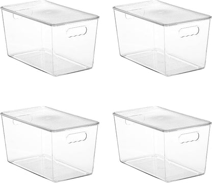 Vtopmart 4 Pack Clear Stackable Storage Bins by Vtopmart