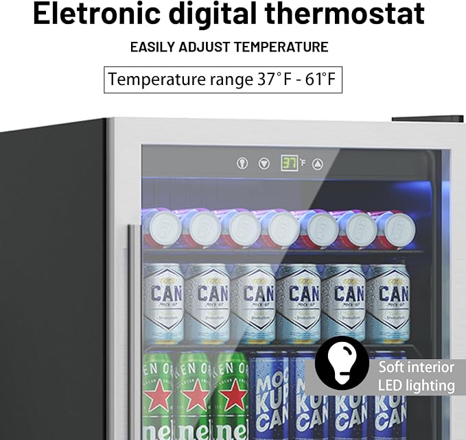 145 Can Freestanding Beverage Refrigerator, 4.5Cu. Ft Mini Fridge - Image 2