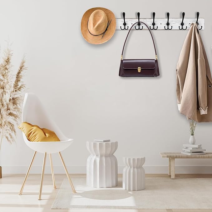 32.2'' Large Coat Rack Wall Mount Coat Hooks - Image 4