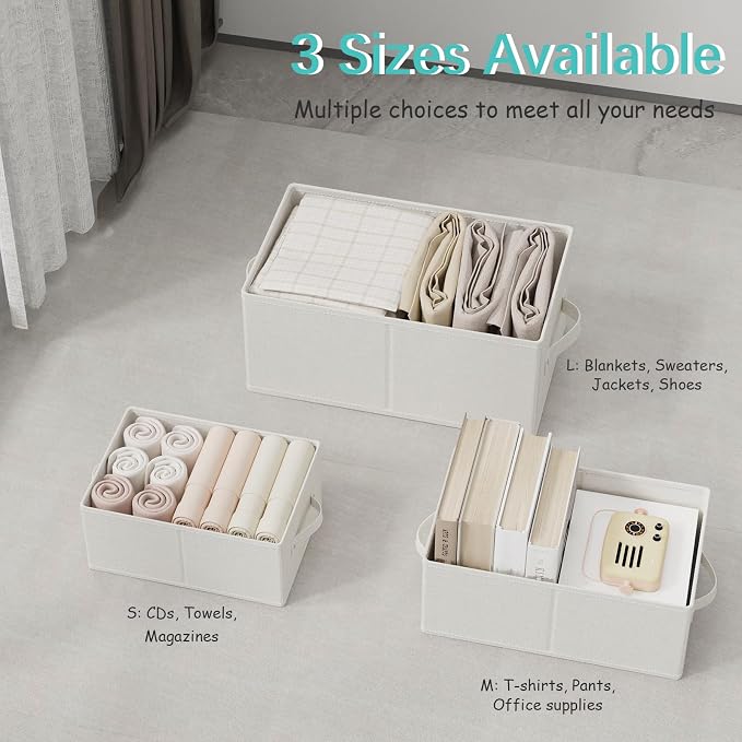 Foldable Closet Organizer, 3 Pack Cube Storage Bin, Clothes Basket - Image 5