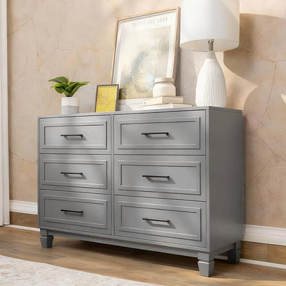 Farmhouse Dresser for Bedroom, 6 Drawer Dresser - Image 6