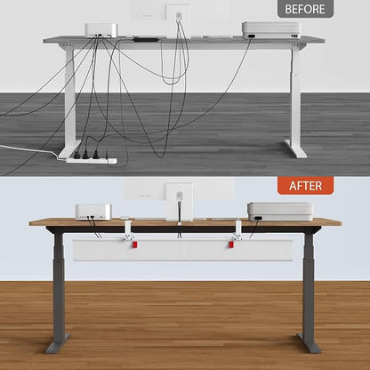 Univivi No Drill Under Desk Cable Management Tray, Clamp/Screw Mount Desk Cable - Image 7