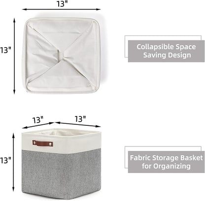 HNZIGE Storage Foldable Storage Baskets Cubes Set Fabric Bins - Image 2
