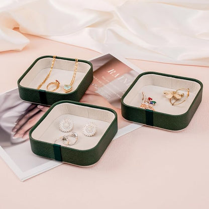 SANQIANWAN Set of 3 Small Stackable Jewelry Organizer Trays Mini Jewelry Drawer - Image 6