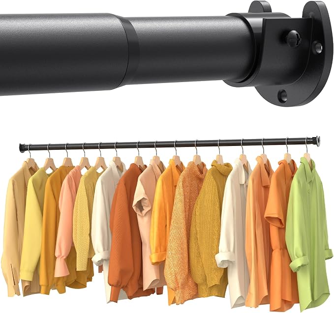 2 Pack Closet Rods for Hanging Clothes, 17-39 Inch No-Cut Stepless Adjustable by Unknown