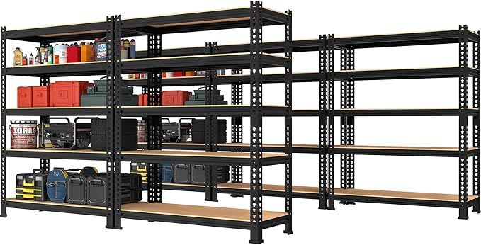 PrimeZone Storage Shelves 5 Packs 5 Tier Adjustable Garage Storage Shelving by PrimeZone