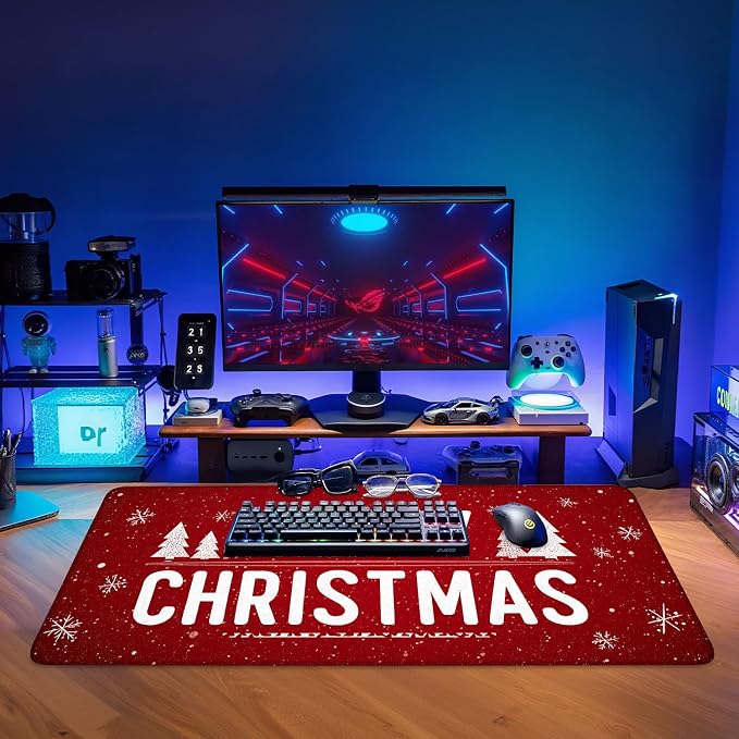 Merry Christmas Gaming Mouse Pad 35.4"x15.7"Desk Mat Anti-Slip Rubber Base & - Image 9