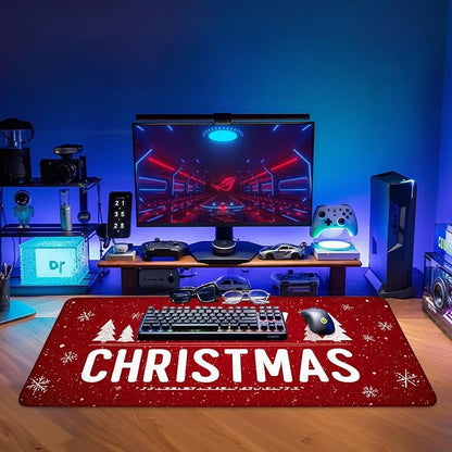 Merry Christmas Gaming Mouse Pad 35.4"x15.7"Desk Mat Anti-Slip Rubber Base & - Image 9
