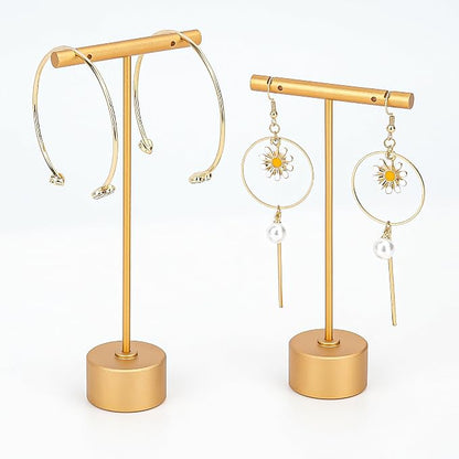 Metal Earring Stand Display Round Base Earring T Bar Display Necklace Bracelet - Image 2