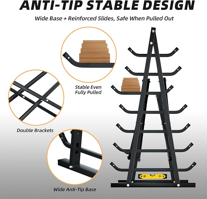 7-Tier Horizontal Storage Rack, Heavy-Duty Freestanding Steel Horizontal Bar - Image 6
