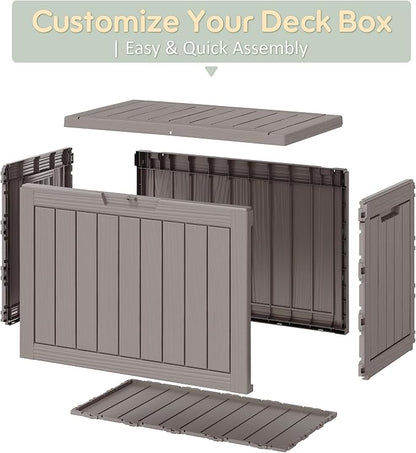 45 Gallon Outdoor Storage Deck Box Waterproof, Garden Tool, Backyard Cushion - Image 5