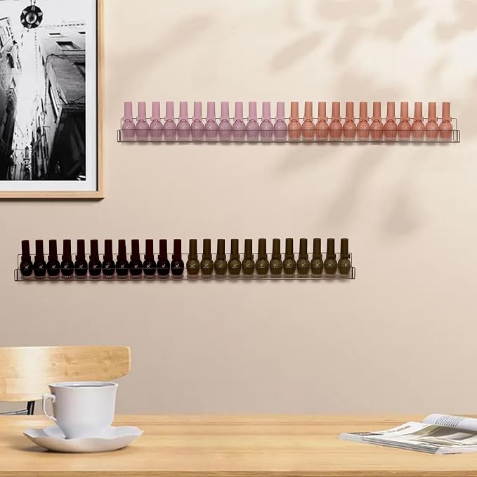 6Pcs/Set 24 Inch Nail Polish Rack Wall Mounted, Lipstick Essential Oil Bottle - Image 2