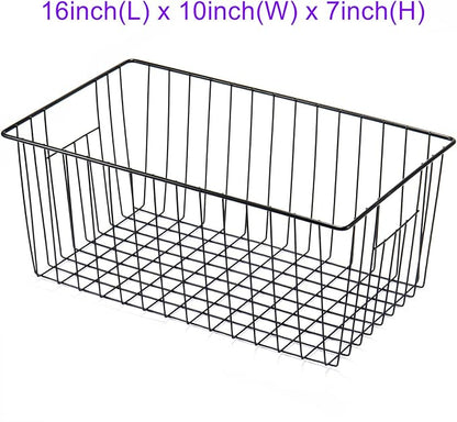 16inch Freezer Wire Storage Organizer Baskets, Household Refrigerator Bins - Image 2