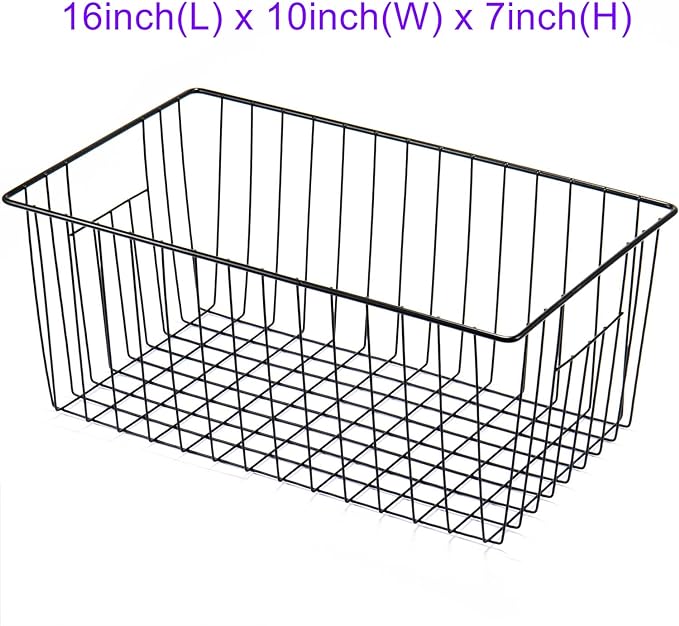 16inch Freezer Wire Storage Organizer Baskets, Household Refrigerator Bin - Image 3