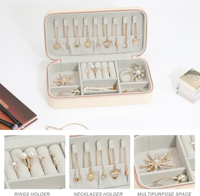 Travel Jewelry Case, Small Jewelry Organizer Box Portable Jewellery Box - Image 3