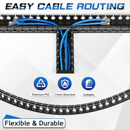 ZhiYo Cable Raceway 78in, Server Rack Cable Management Under Desk Cord Organizer - Image 4