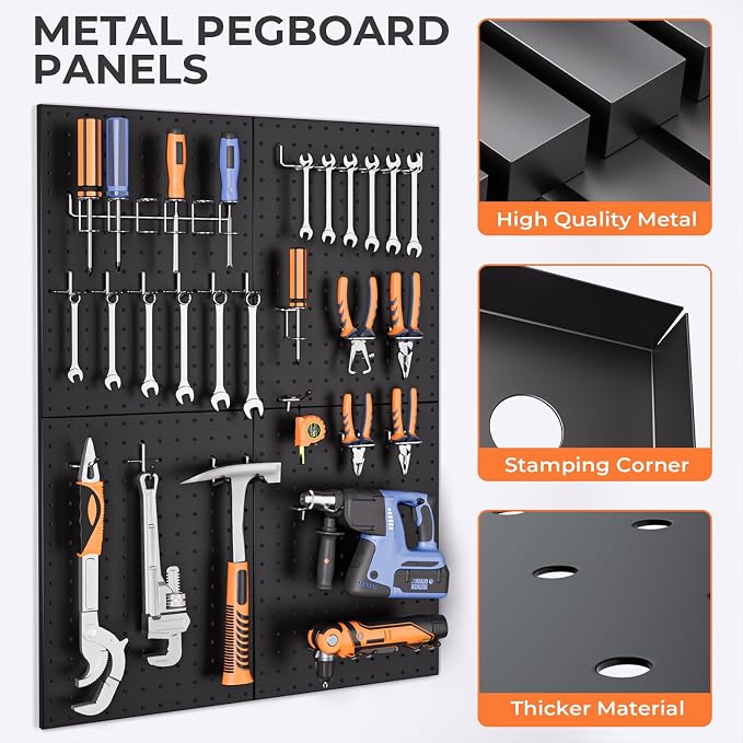 INCLY 70PCS Pegboard Wall Organizer, Garage Tool Storage, Workbench Organization - Image 5