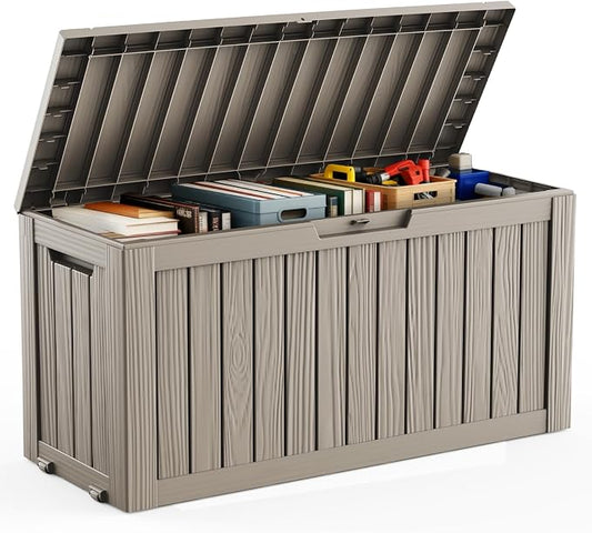 DRATO 75 Gallon Deck Box, Waterproof Resin Large Outdoor Storgae Box by DRATOprovidesawarmandcozy