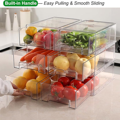 Taiuloo 2 Pack Stackable Refrigerator Organizer Bins - Image 4