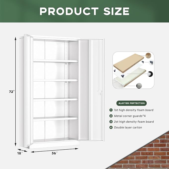 Greenvelly Metal Garage Storage Cabinet - Image 3