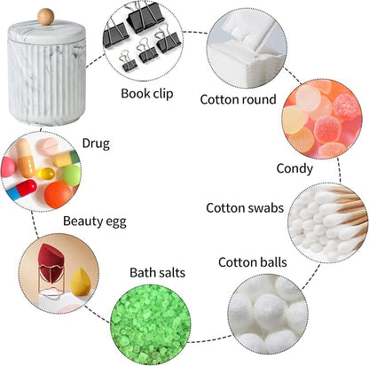 Bathroom Canister with Lid Qtip Holder Dispenser Jar Storage Organizer - Image 5