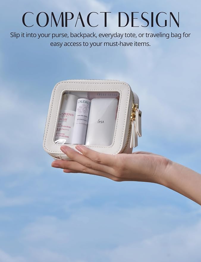 Popvibe Clear Makeup Bag Travel Cosmetic Case Transparent Toiletry Bag - Image 5