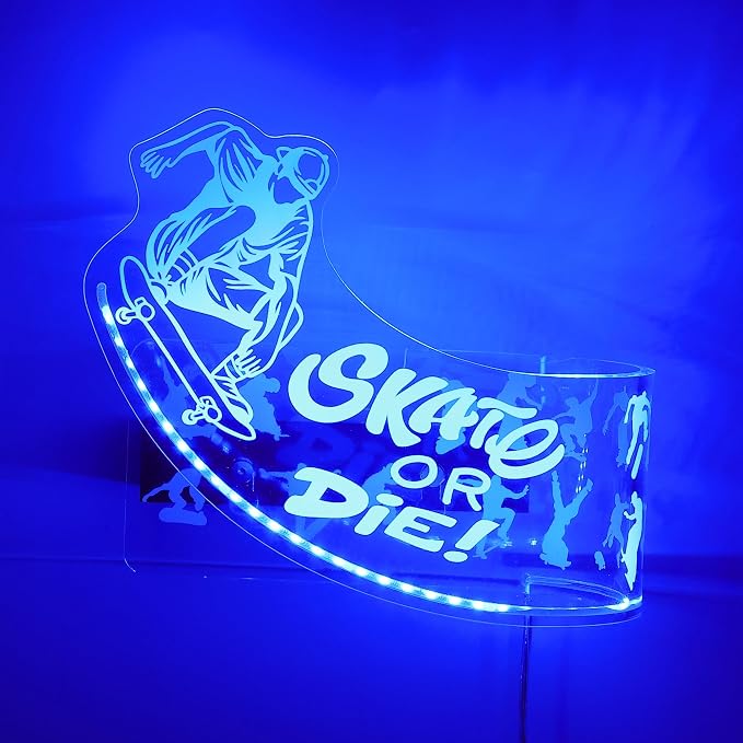 Light Up Skateboard Wall Mount, Acrylic Skateboard Rack - Image 2
