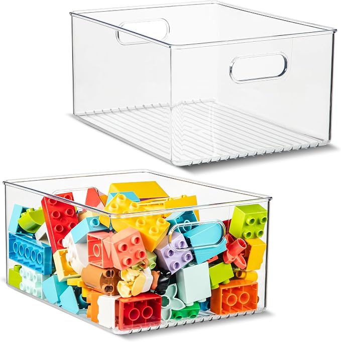 primebox Plastic Food Storage 2 Pack Clear Container Bin by primebox