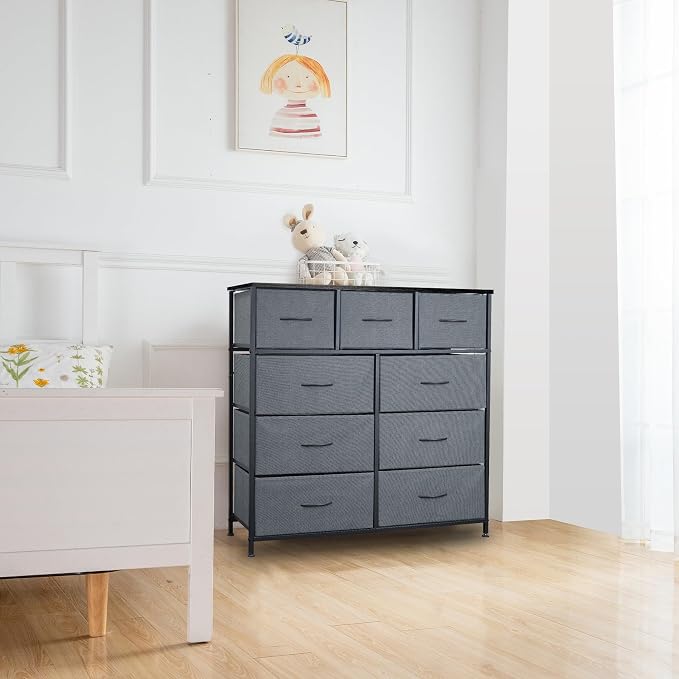 Dresser for Bedroom with 9 Drawers, Chest of Drawers, Storage Drawers Organizer - Image 8