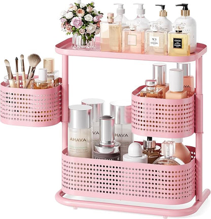 KINGRACK 3 Tier Bathroom Organizer Countertop, Rotating Desktop Skincare by KINGRACK
