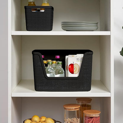 Curver Set of 4 Large 18L Easy Access Jute Decorative Plastic Organization and - Image 5