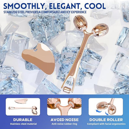 Yeamon Gua Sha Facial Tools and Face Roller Set, Facial Massage Tool - Image 2