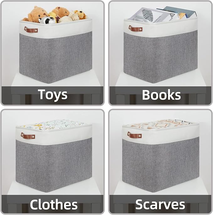 HNZIGE Large Storage Baskets Rectangular Storage Bins Baskets - Image 4