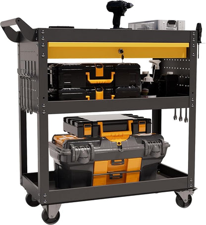 3 Tier Heavy Duty Rolling Tool Cart on Wheels by VDEVY