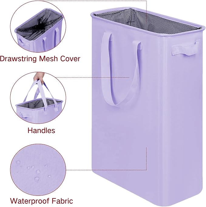 efluky Slim Laundry Basket, Narrow Laundry Hamper - Image 3