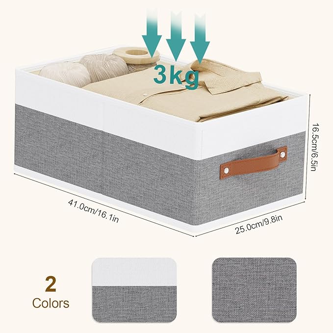 Storage Baskets, 16.1 × 9.8 × 6.5 Inch Drawer Organizers - Image 6