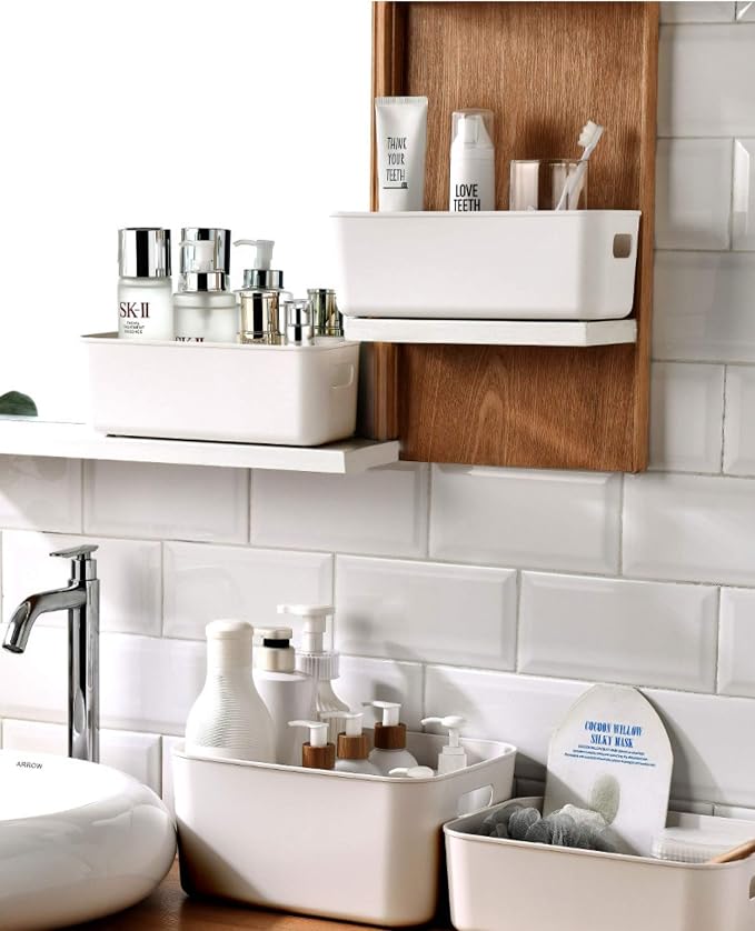 Set Of 2 Plastic Storage Bins, 10.5×8×5.5" Versatile Kitchen Pantry - Image 4