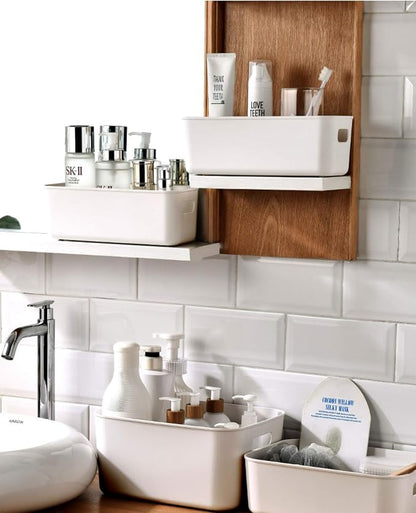 Set Of 2 Plastic Storage Bins, 10.5×8×5.5" Versatile Kitchen Pantry - Image 4
