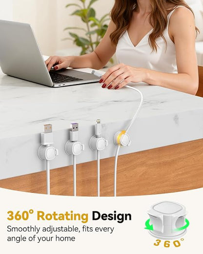 6Pack Rotatable Cord Organizer, INCHOR Cable Organizer, Spring Cable Clips - Image 2