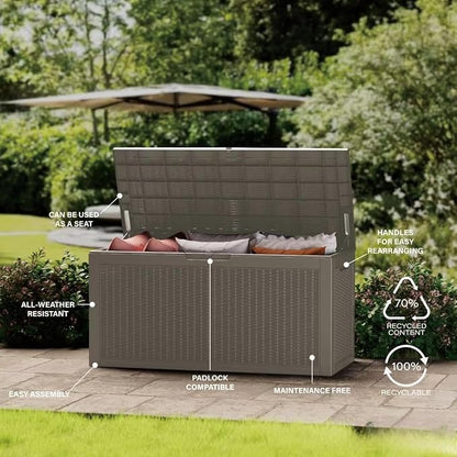 200 Gallon Resin Deck Box, Waterproof Outdoor Storage Bin - Image 8