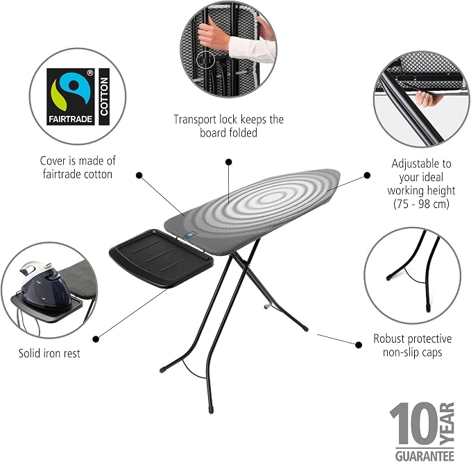 Brabantia - Ironing Board C - Extra Large Steam Unit Holder - Adjustable in - Image 2