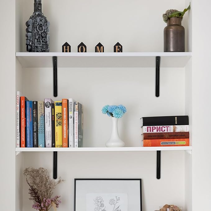 20 Pack L8 x H 6" Black Heavy Duty Shelf Brackets - Image 7