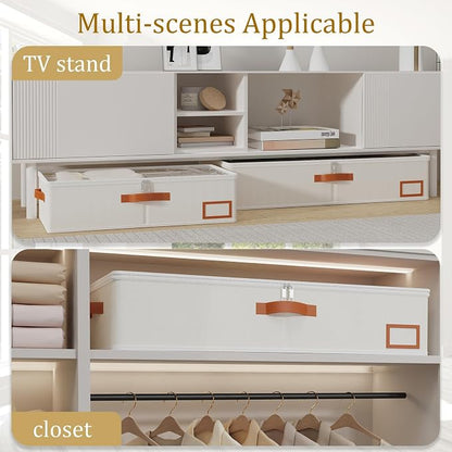 Yawinhe Under Bed Storage, 4 Pack Closet Organizers, Collapsible Container Bags - Image 5