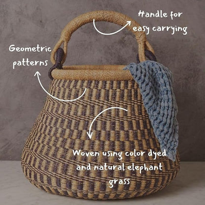 Home & Kitchen Decor, Wicker Basket, Picnic Basket, Living Room Basket - Image 5