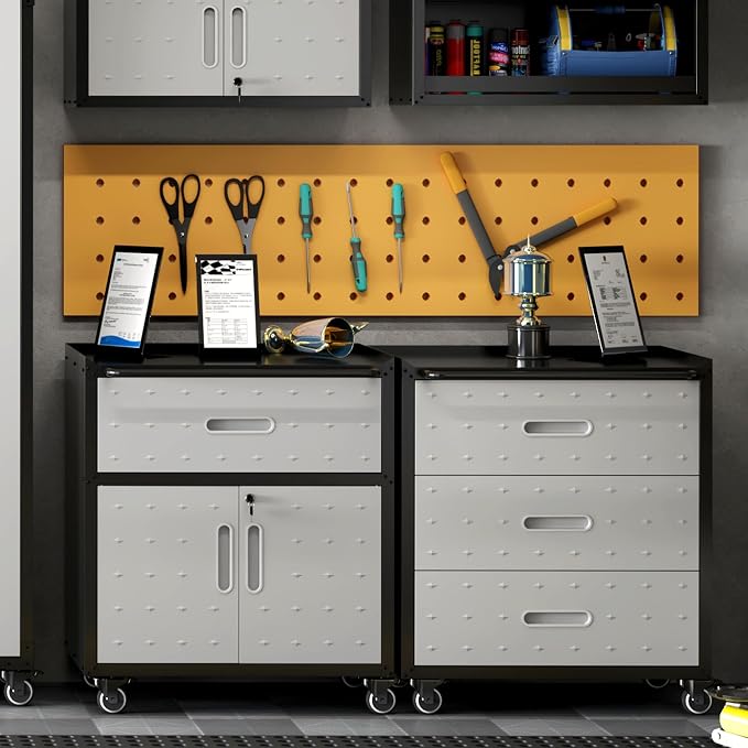 Rolling Tool Cabinet with Wheels, Tool Cabinets with 2 Door and 1 Drawer - Image 2