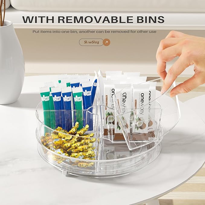 2 Pack Lazy Susan Organizer, 9 inch Rotating Storage Organizer - Image 3