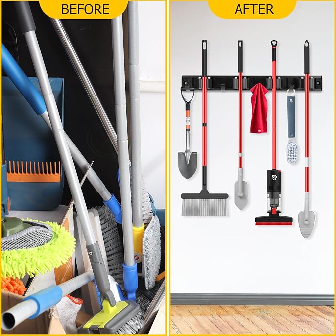 SLIIMU Movable 15'' Broom and Mop Holder Wall Mount - Image 6